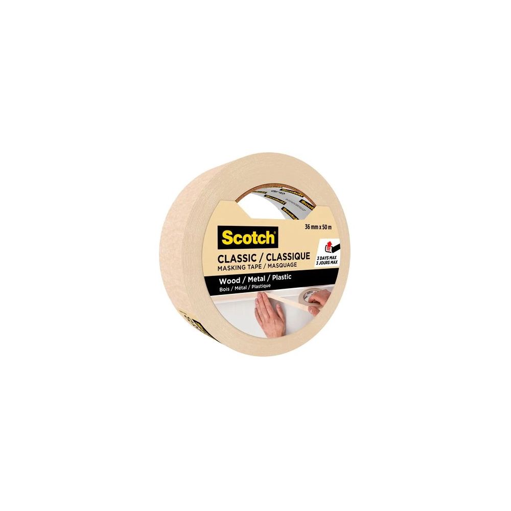 Хартиена лента Scotch Classic 3650, 36 мм x 50 м, самозалепваща, бежова