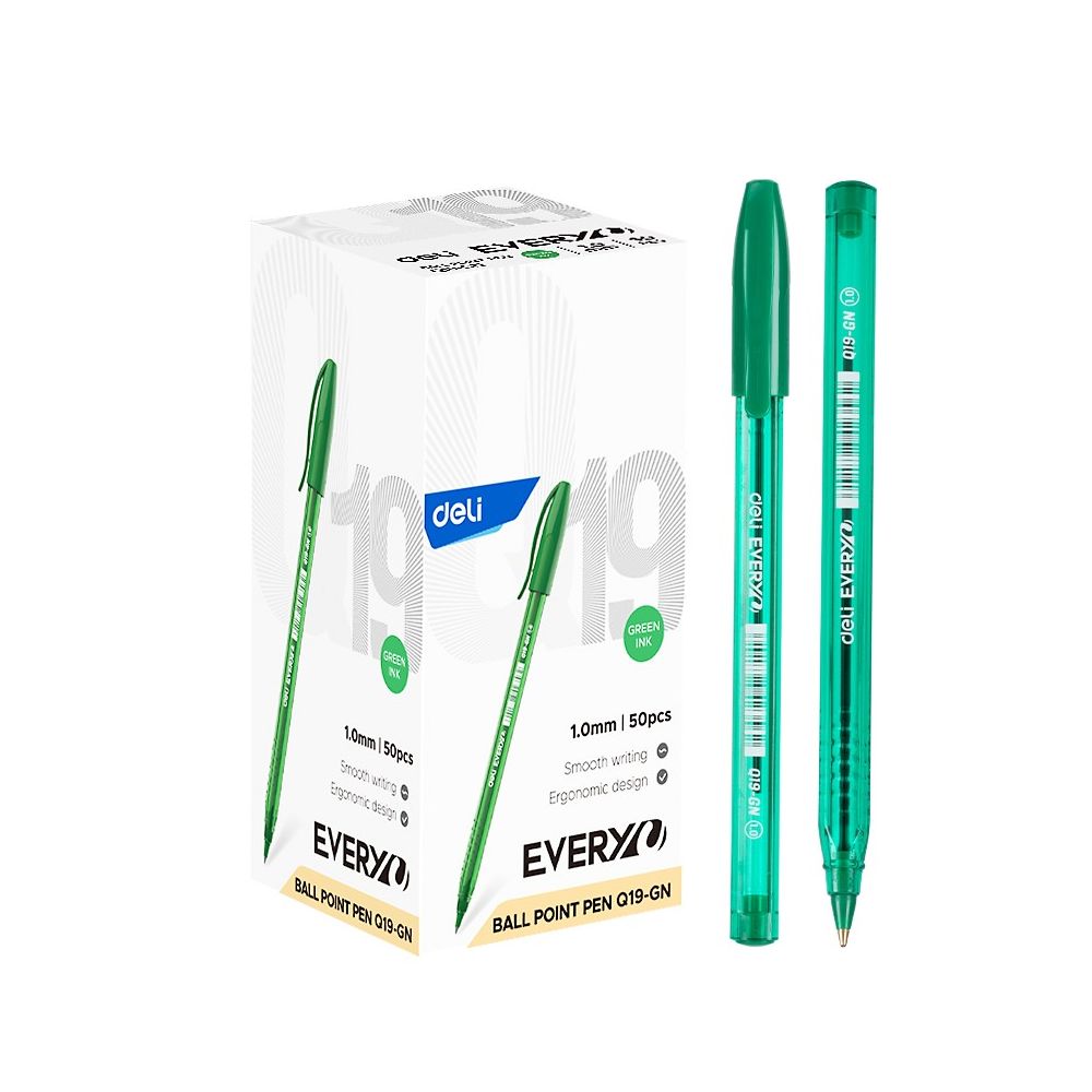 Химикалка Deli EveryU EQ19-GN, 1 мм, зелена