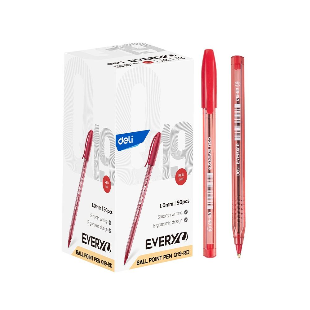 Химикалка Deli EveryU EQ19-RD, 1 мм, червена