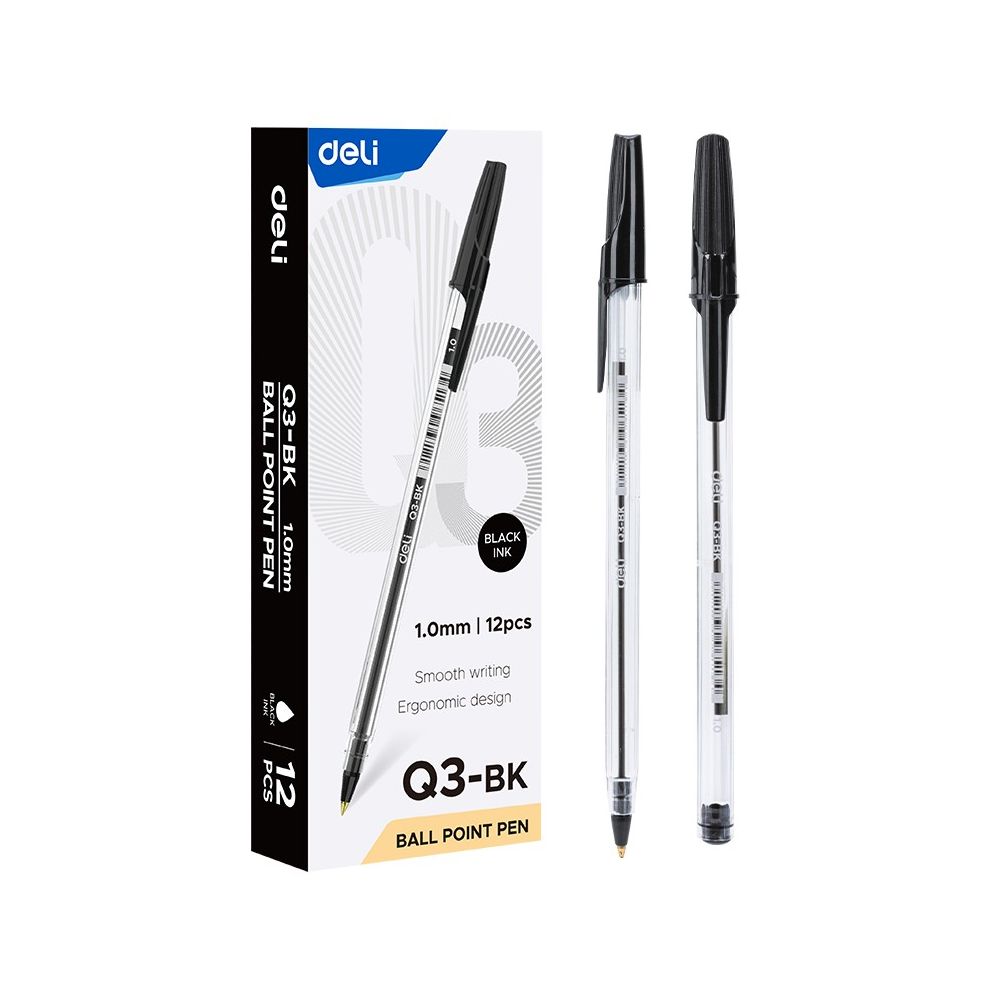 Химикалка Deli think EQ3-BК, 1 мм, черна