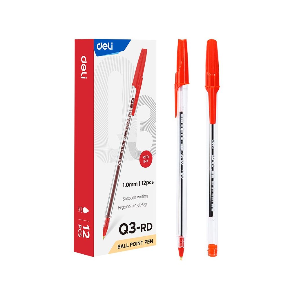 Химикалка Deli think EQ3-RD, 1 мм, червена