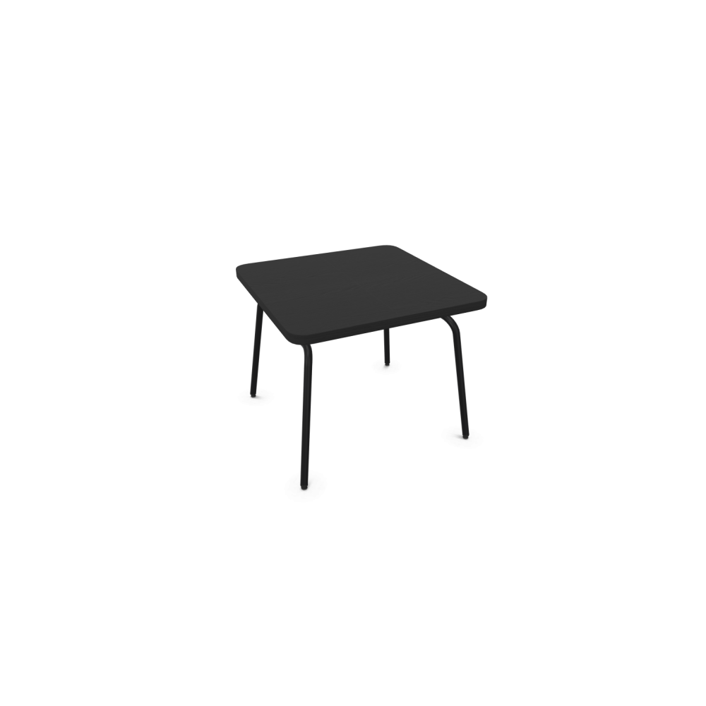 Холна маса Hello!, метална база A-форма, кръгъл профил, черна, плот 550х550х460 мм, ПДЧ, черен