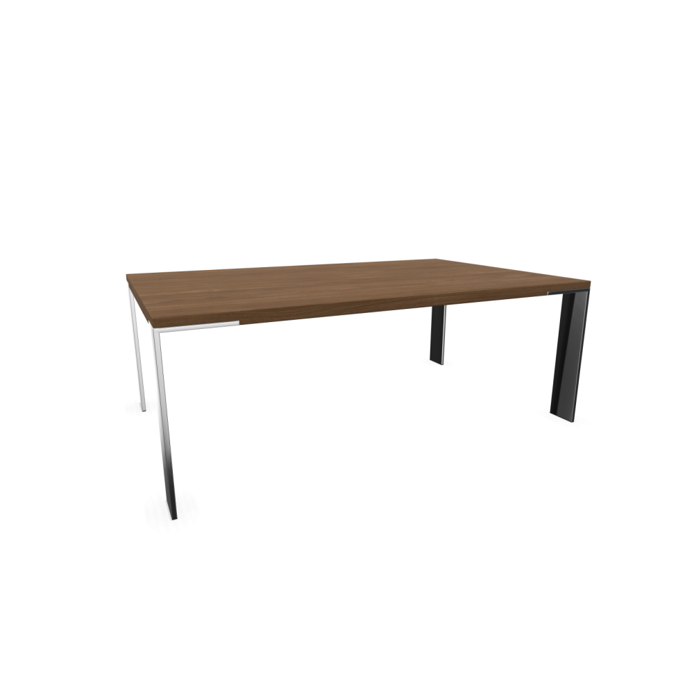 Холна маса Studio B , П-форма, крака хромирана стомана, плот 1100х700х405 мм, HPL, орех Линкълн