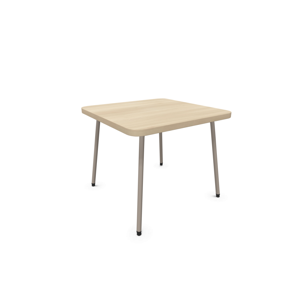 Холна маса Zone, метална база A-форма, кръгъл профил, бежов, плот 550х550х460 мм, ПДЧ, акация