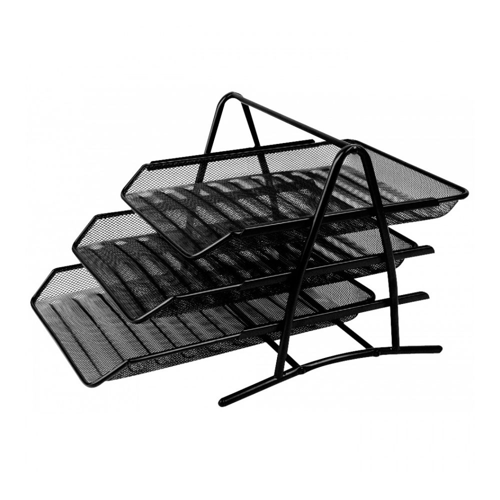 Хоризонтални поставки Deli Quali Plus, Е9181, метална мрежа, комплект 3 бр., черни