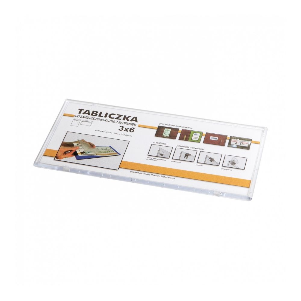 Информационна табела Panta Plast, PVC, самозалепваща, прозрачна, 102х222 мм