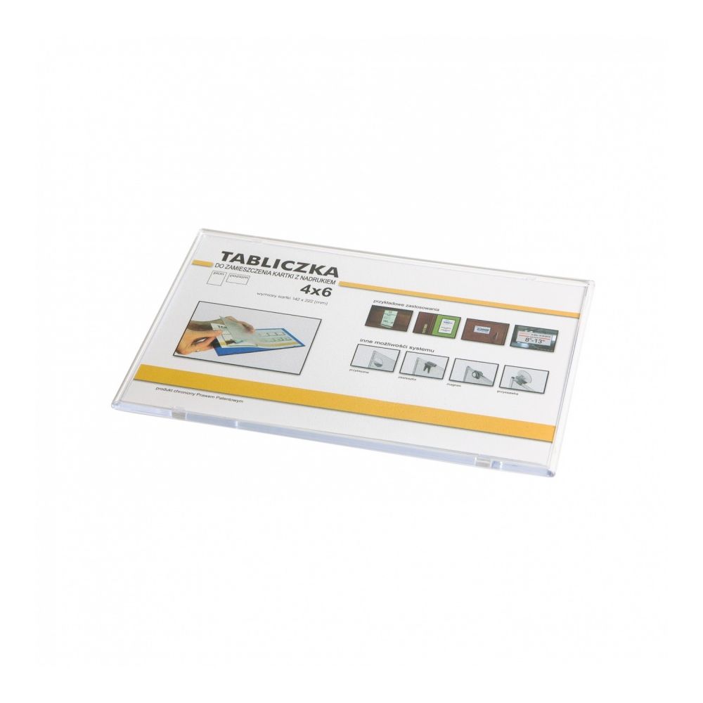 Информационна табела Panta Plast, PVC, самозалепваща, прозрачна, 142х222 мм