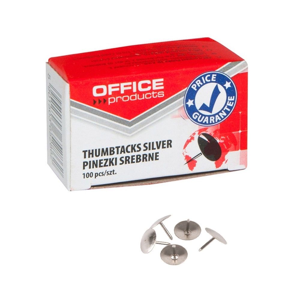 Кабъри OFFICE PRODUCTS, никелирани, кутия 100 бр.