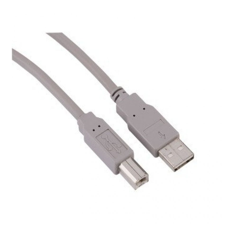 Кабел за принтер HAMA 200900, USB 2.0, USB-А Plug(м) към USB-B Plug(м), 1.5 м, сив