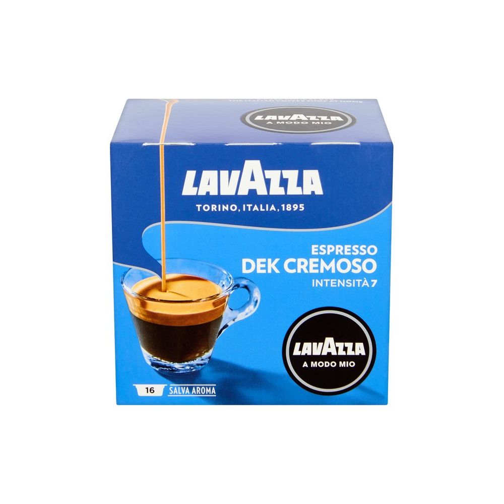 Кафе Lavazza A Modo Mio DEK CREMOSO, капсули, безкофеиново, кутия 16 бр. х 7.5 г