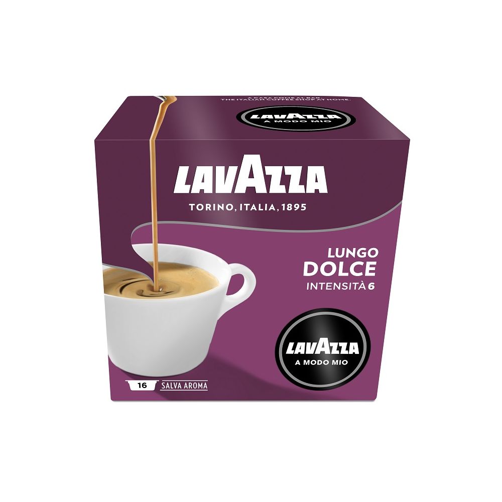 Кафе Lavazza A Modo Mio LUNGO DOLCE, капсули, кутия 16 бр. х 7.5 г