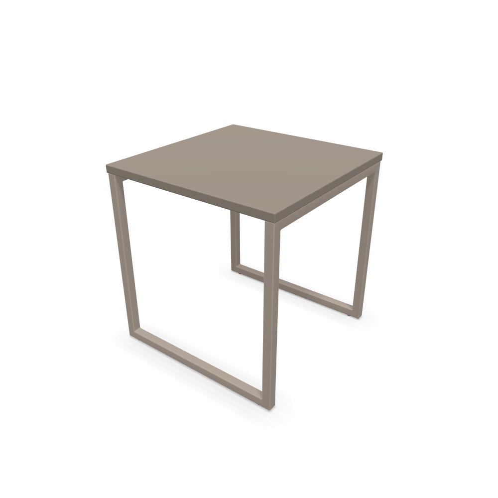 Кафе маса Offa M, метална база, бежова, плот 420х420х435 мм, ПДЧ 18 мм, бежово-сив