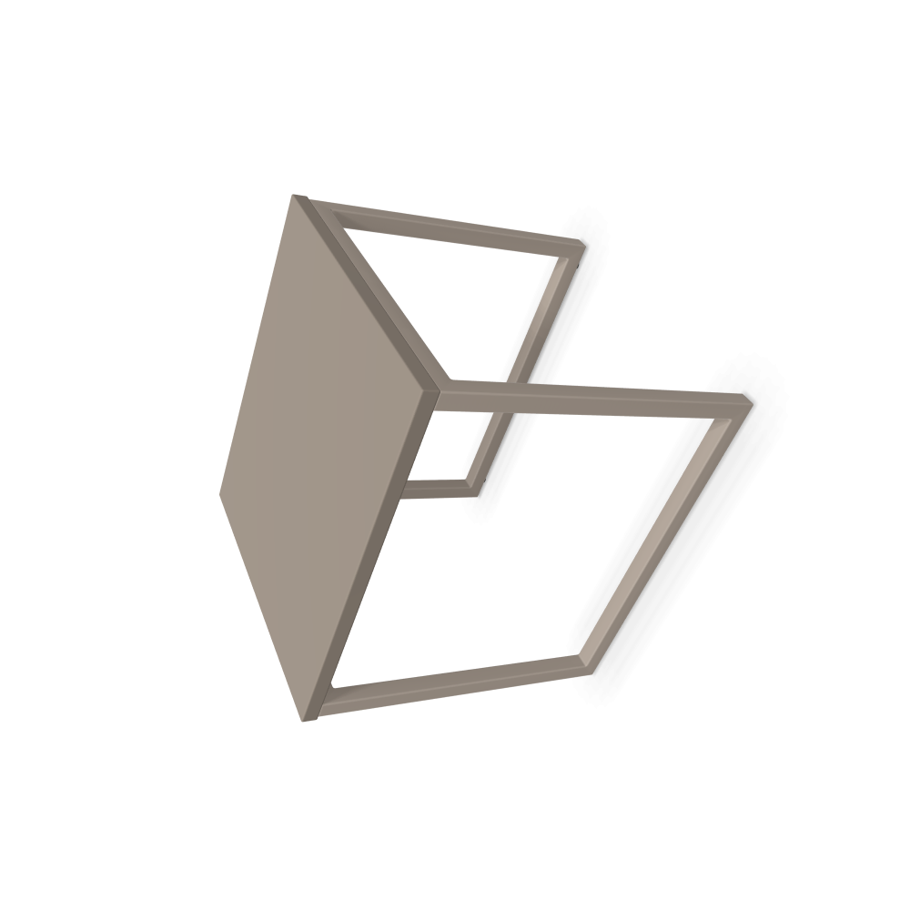 Кафе маса Offa S, метална база, бежова, плот 366х420х390 мм, ПДЧ 18 мм, бежово-сив