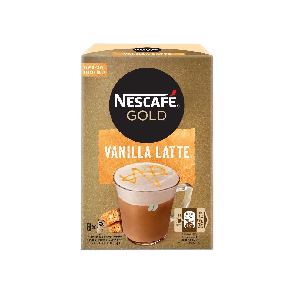 Кафе Nescafe Cappuccino Vanilla, разтворимо, стик, кутия 8 бр.x 18.5 г Кафе Nescafe Cappuccino Vanilla, разтворимо, стик, кутия 8 бр.x 18.5 г
