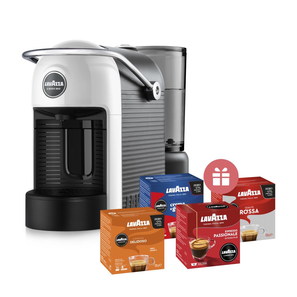 Кафемашина Lavazza Jolie EVO A Modo Mio, бяла + подарък 64 капсули