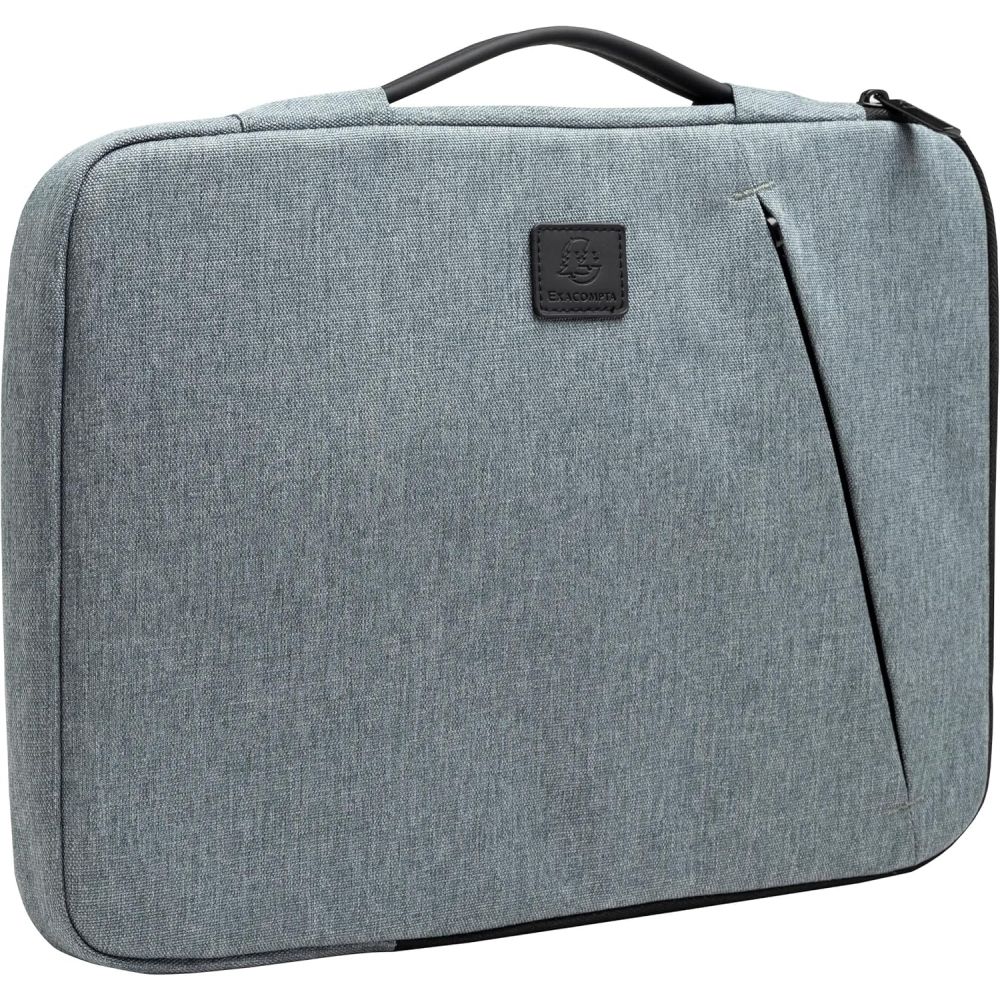 Калъф Exacompta, за лаптоп 13-14", с цип и дръжка, текстил RPET 600DEN, 37x28x2.5 см, сив