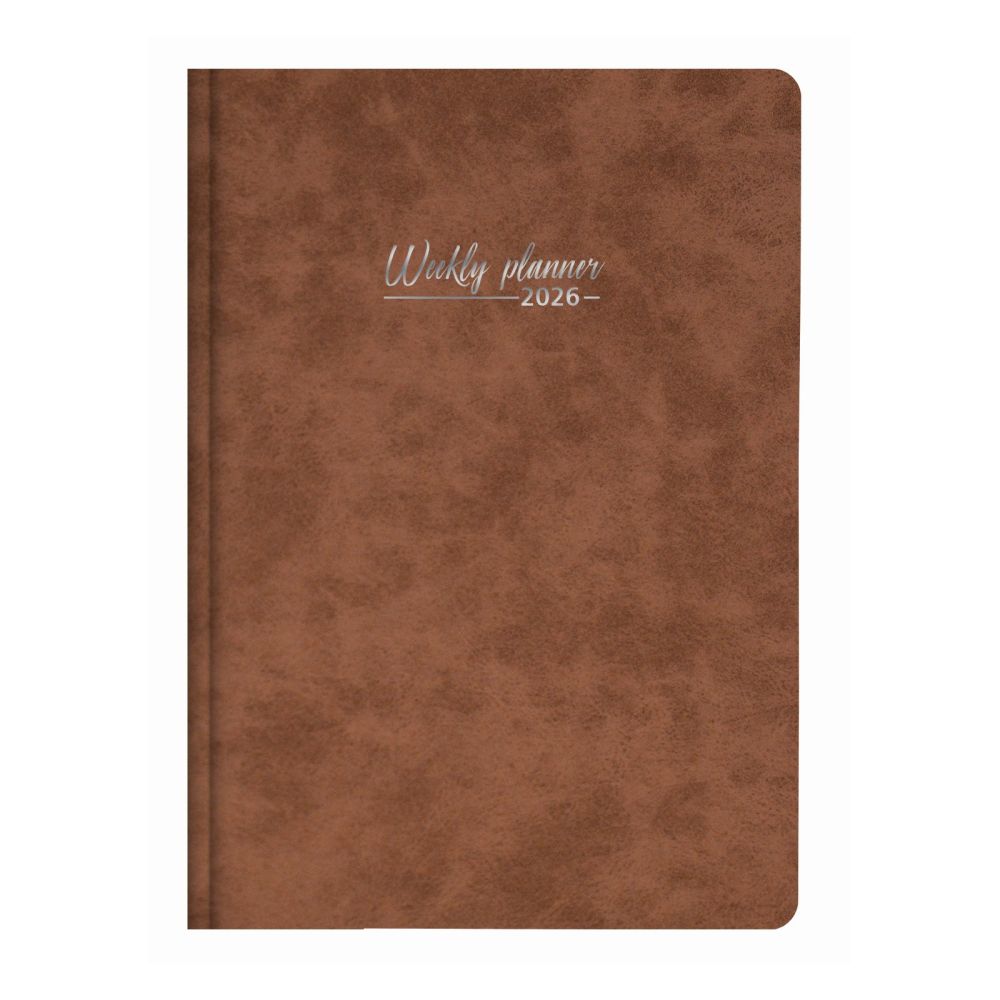 Календар-бележник LASTVA Mondi, B5, седмичен, 77 л., линиран офсет 100 г, термо PU корица, кафяв