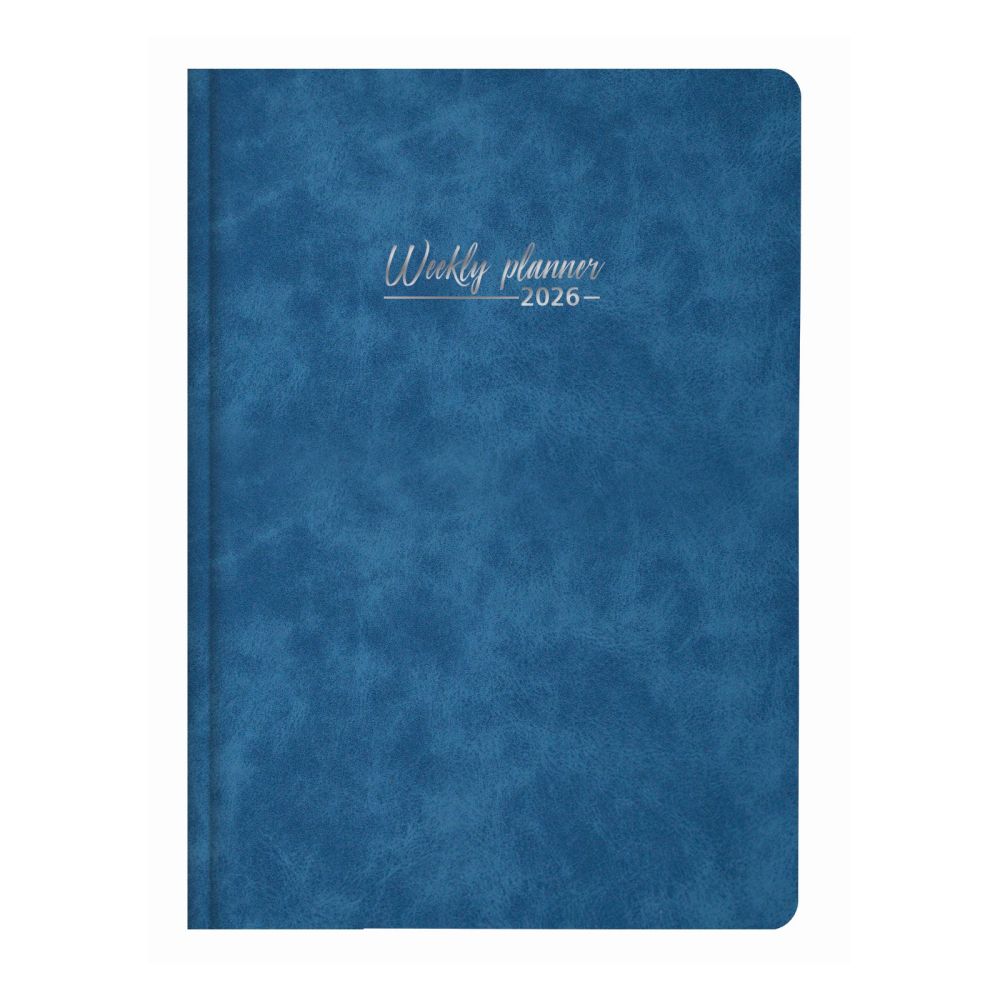 Календар-бележник LASTVA Mondi, B5, седмичен, 77 л., линиран офсет 100 г, термо PU корица, син