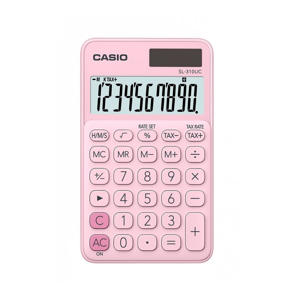 Калкулатор CASIO COLORFUL SL-310UC-PK, джобен, 10 dgt, 118х70х8.4 мм, розов