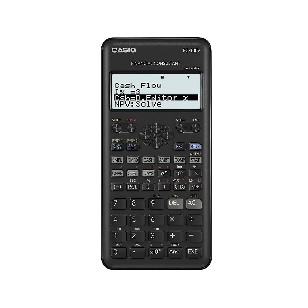Калкулатор CASIO FC-100V, финансов, 10+2 dgt , 161х80х13.7 мм, сив