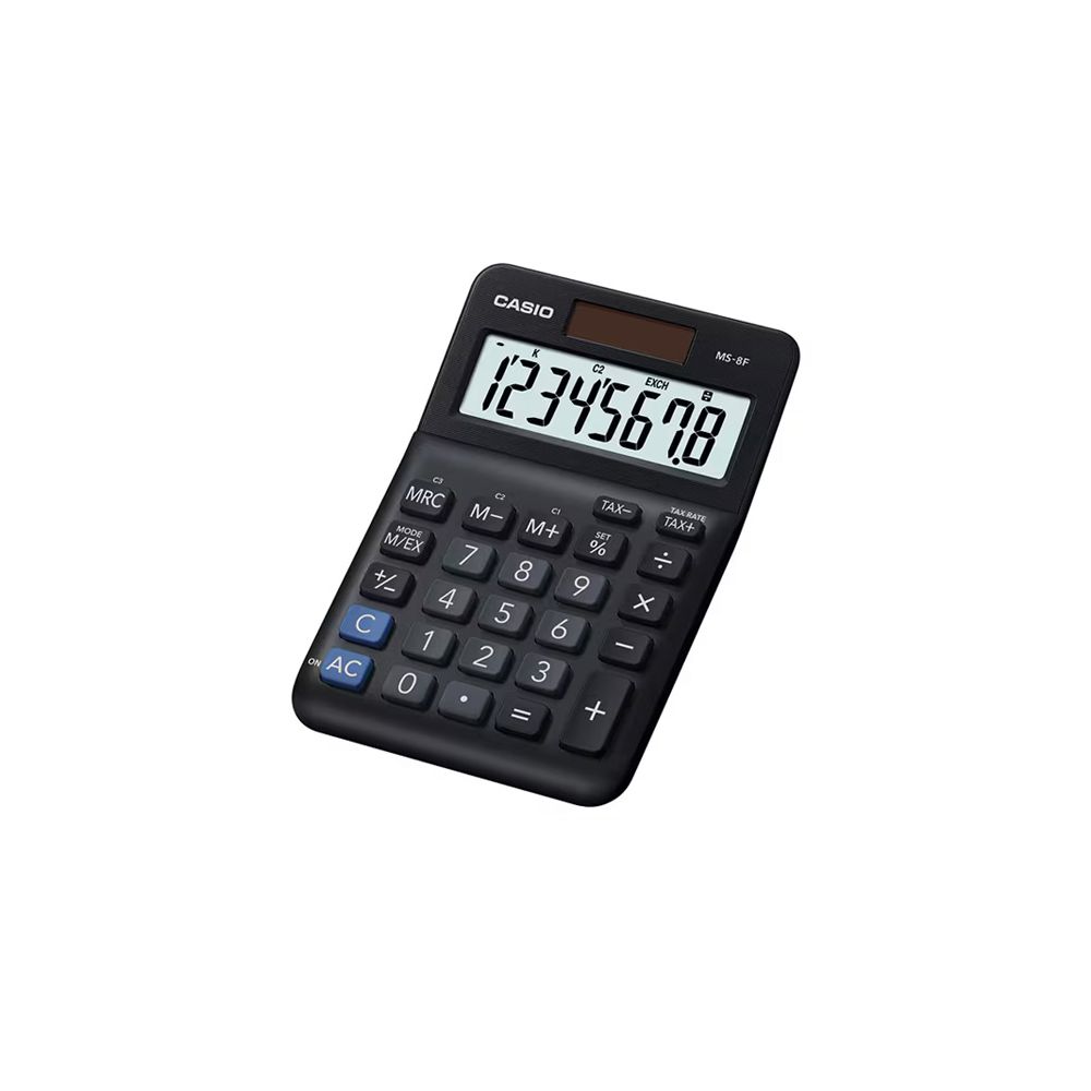 Калкулатор CASIO MS-8F, настолен, 8 dgt, 148.5x101x27.6 мм, черен