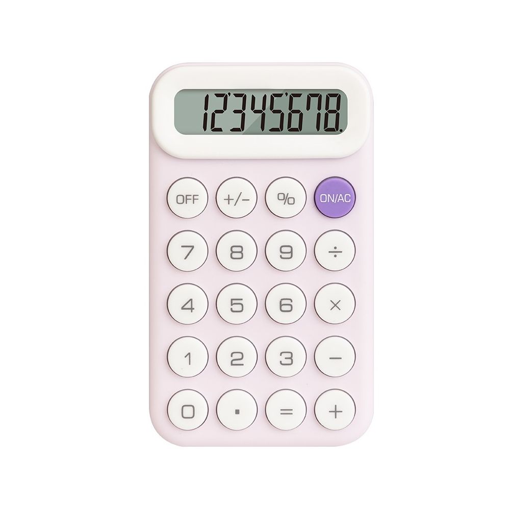 Калкулатор Deli EM10, джобен, 8 dgt, 110х64х13.5 мм, розов