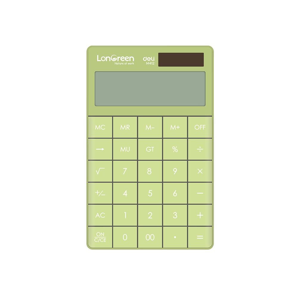 Калкулатор Deli LonGreen EM412, настолен, 12 dgt, 165х103х16 мм, зелен Калкулатор Deli LonGreen EM412, настолен, 12 dgt, 165х103х16 мм, зелен