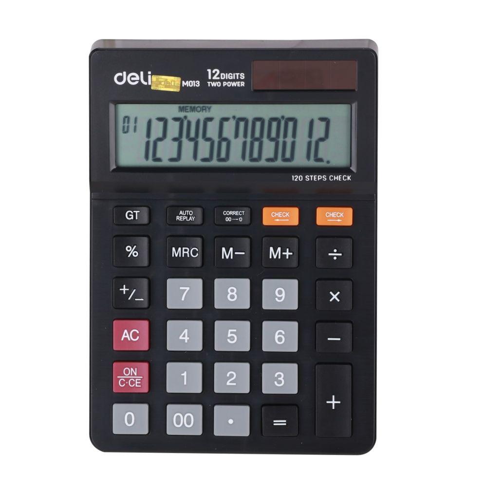 Калкулатор Deli Smart EM01320, настолен, 12 dgt, 149х104х6.6 мм, черен