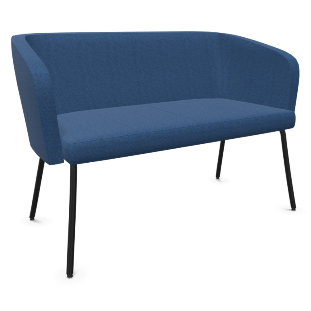 Канапе Hello!, двуместно, 4L метална основа, цвят черен, дамаска Blazer(4)KUZ1W, синя