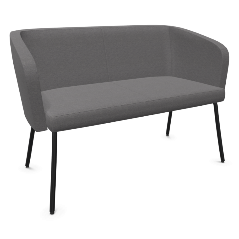 Канапе Hello!, двуместно, 4L метална основа, цвят черен, дамаска Era (1)CSE13, сива