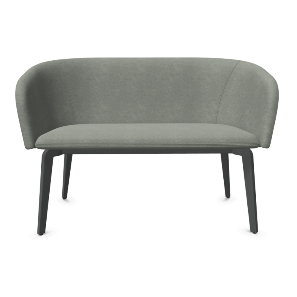 Канапе Naudu, двуместно, 4L букова основа, графит, дамаска Boogie(2) BO206/BO12, сивозелена