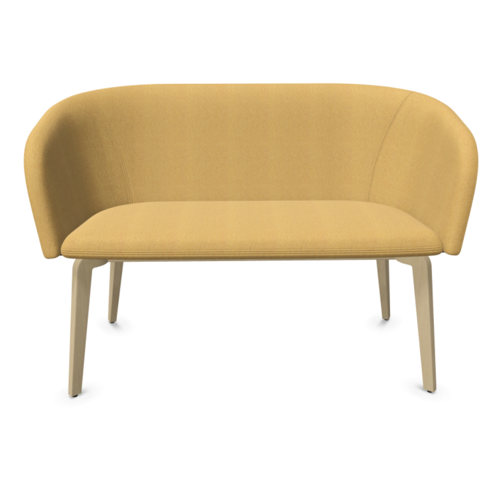 Канапе Naudu, двуместно, 4L букова основа, цвят акация, дамаска Era(1) CSE31, цвят горчица