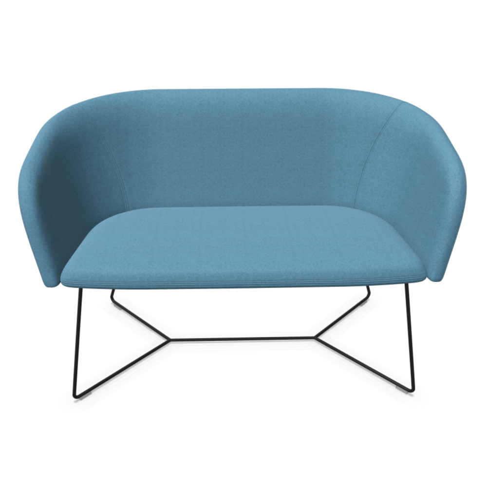 Канапе Naudu, двуместно, X метална основа, черна, дамаска Chili(3) CG66176/CG60081, синя/тъмносиня