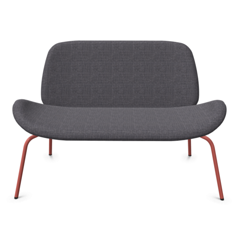 Канапе Tikka, двуместно, 4L метална основа, червена, дамаска Focus Royal(4) FC60511, сива