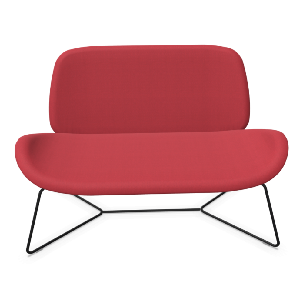 Канапе Tikka, двуместно, SFSX метална основа, черна, дамаска Era(1) CSE06, червена