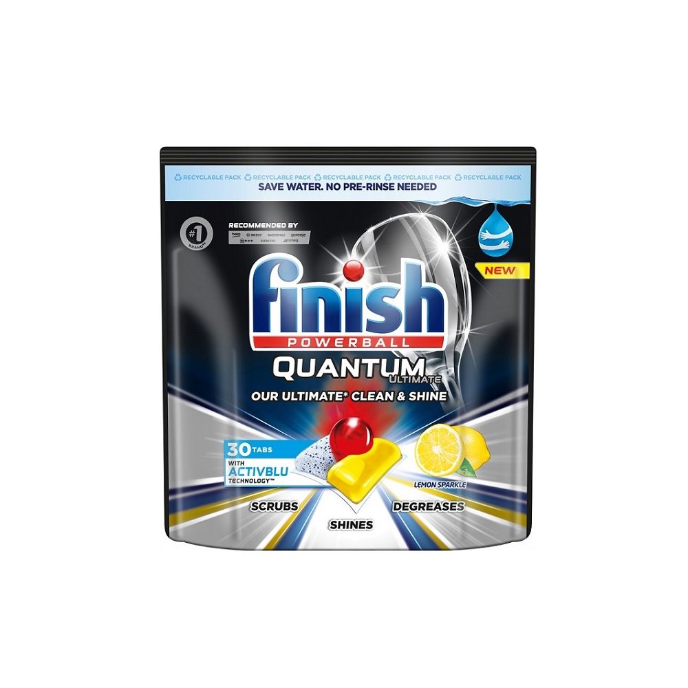 Капсули за съдомиялна Finish Qantum Uitimate lemon, гел капсули, 30 бр.