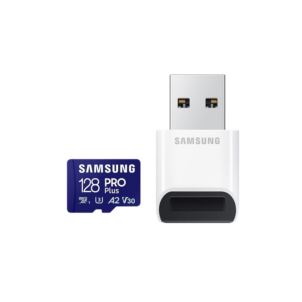 Карта памет Samsung PRO Plus, 128GB, microSD, UHS-I, с USB четец
