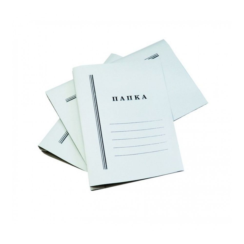 Картонена папка с метална машинка, A4, картон 300 г, бяла, 20 броя 