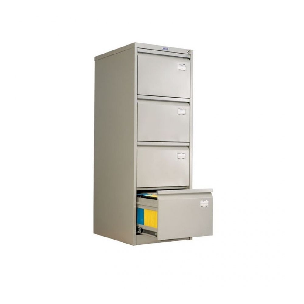 Картотечен метален шкаф Практик А44, 1303х410х483 мм, 4 чекмеджета