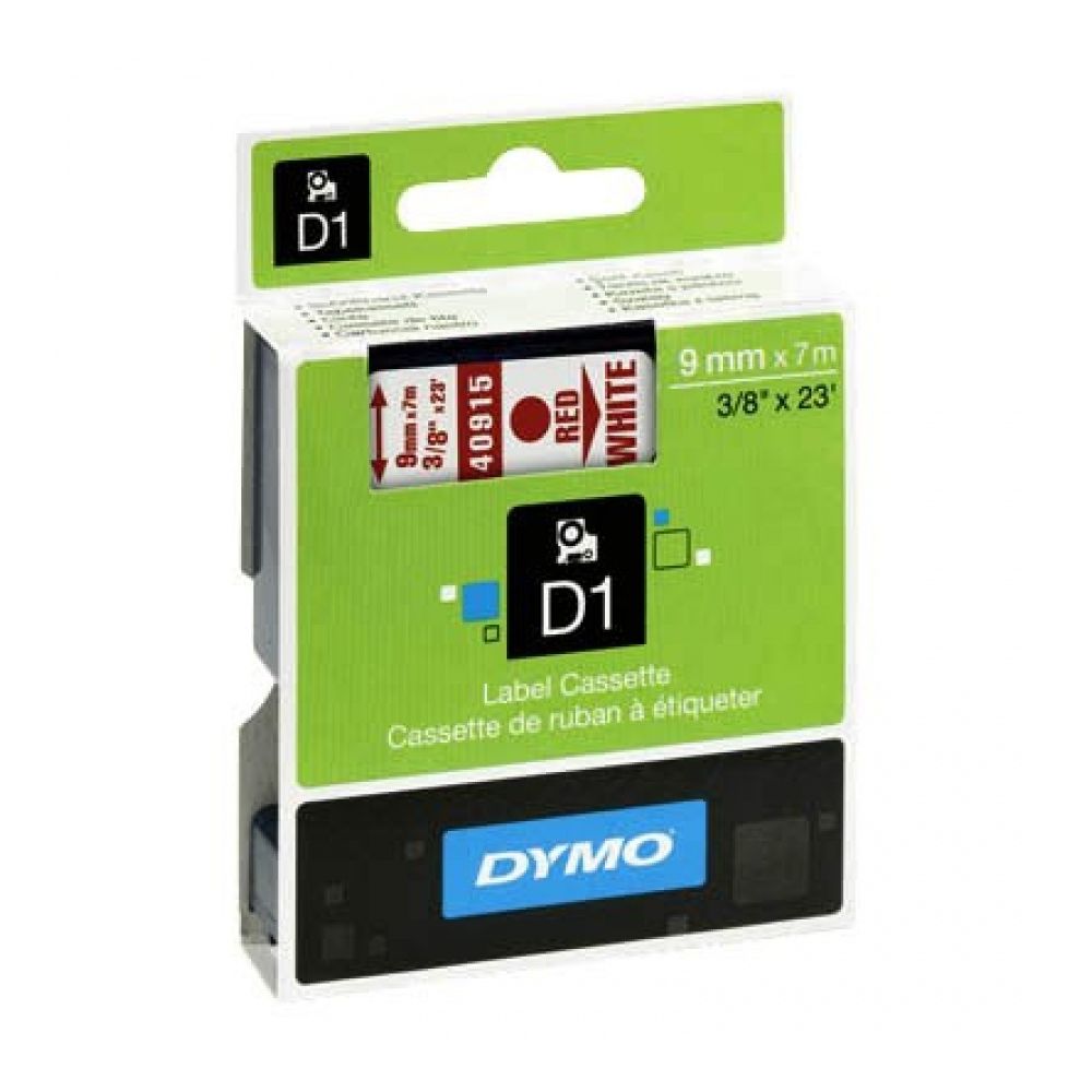 Касета с лента D1 за DYMO LabelManager 40915 полиестерна, 9 мм, червен печат на прозрачен фон