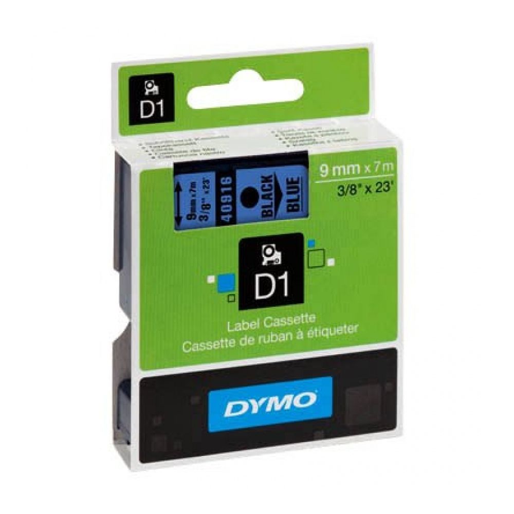 Касета с лента D1 за DYMO LabelManager 40916 полиестерна, 9 мм, черен печат на син фон