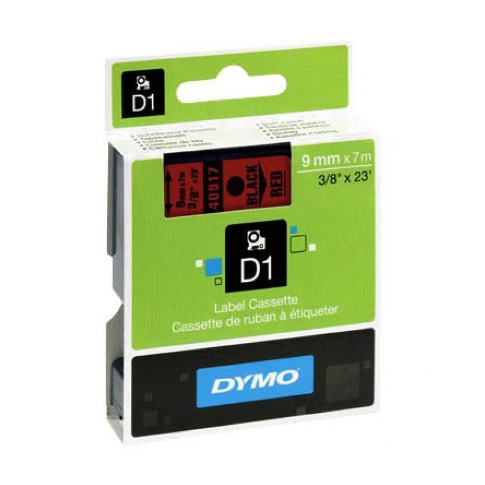 Касета с лента D1 за DYMO LabelManager 40917 полиестерна, 9 мм, черен печат на червен фон