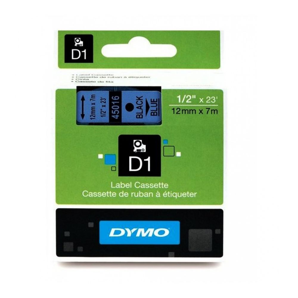 Касета с лента D1 за DYMO LabelManager 45016 полиестерна, 12 мм, черен печат на син фон