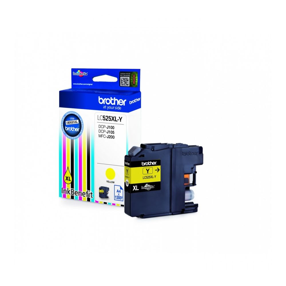 Касета с мастило Brother Yellow LC-525XL за DCP-J100/DCP-J105/MFC-J200, 1300 к.