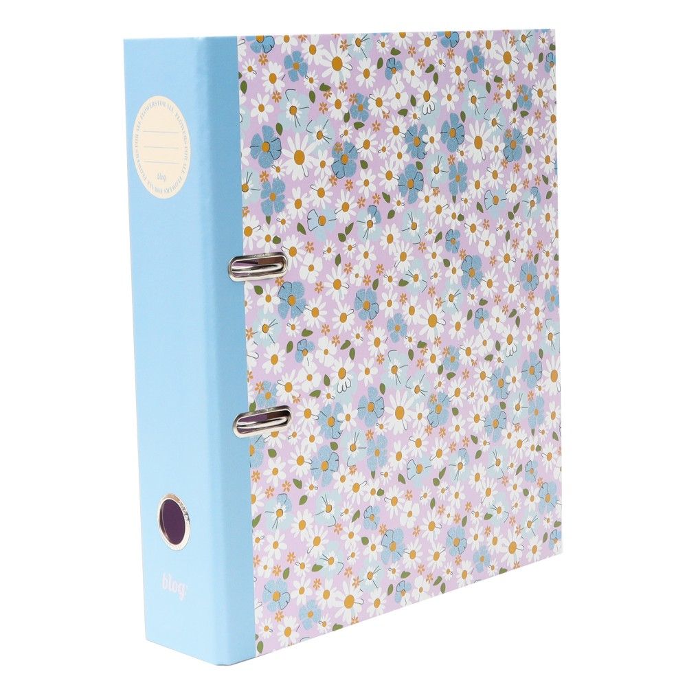 Класьор ANCOR Flowers, А4, 80 мм, ламиниран картон с глитер печат