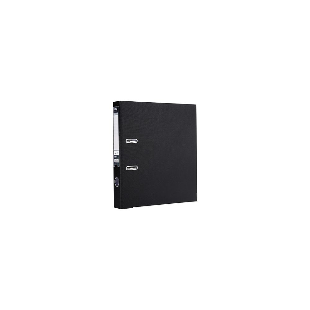 Класьор Deli, РР, A4, 50 мм, метален кант, сменяем етикет, черен