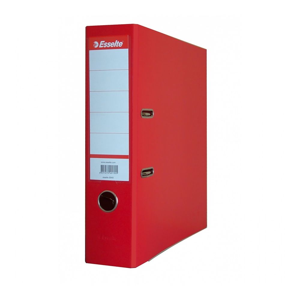Класьор Esselte VIVIDA, РР, A4, 75 мм, метален кант, сменяем етикет, червен
