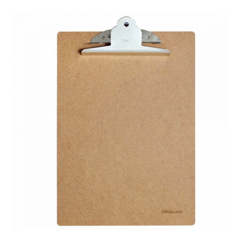 Дървен клипборд Deli Start, с Jumbo механизъм E9227, A4, MDF, кафяв