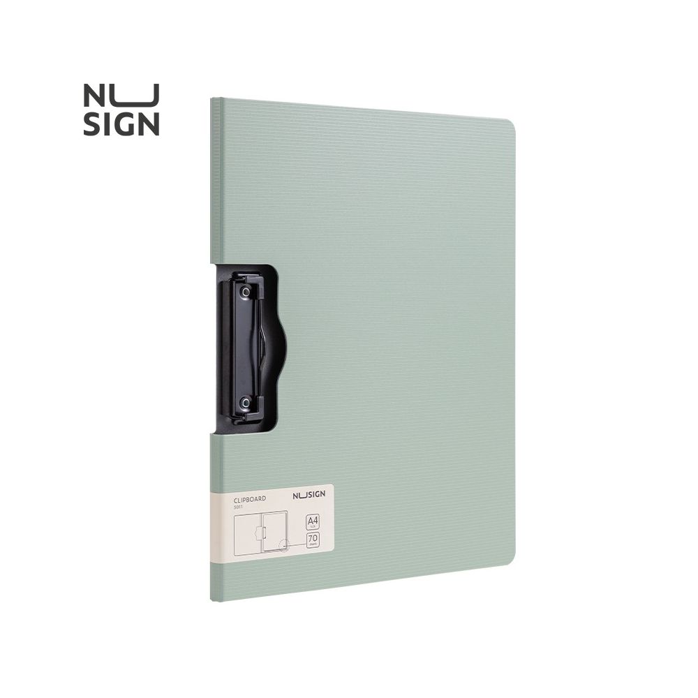 Клипборд с капак NuSign E5011, A4, хоризонтален, Foam PP, зелен
