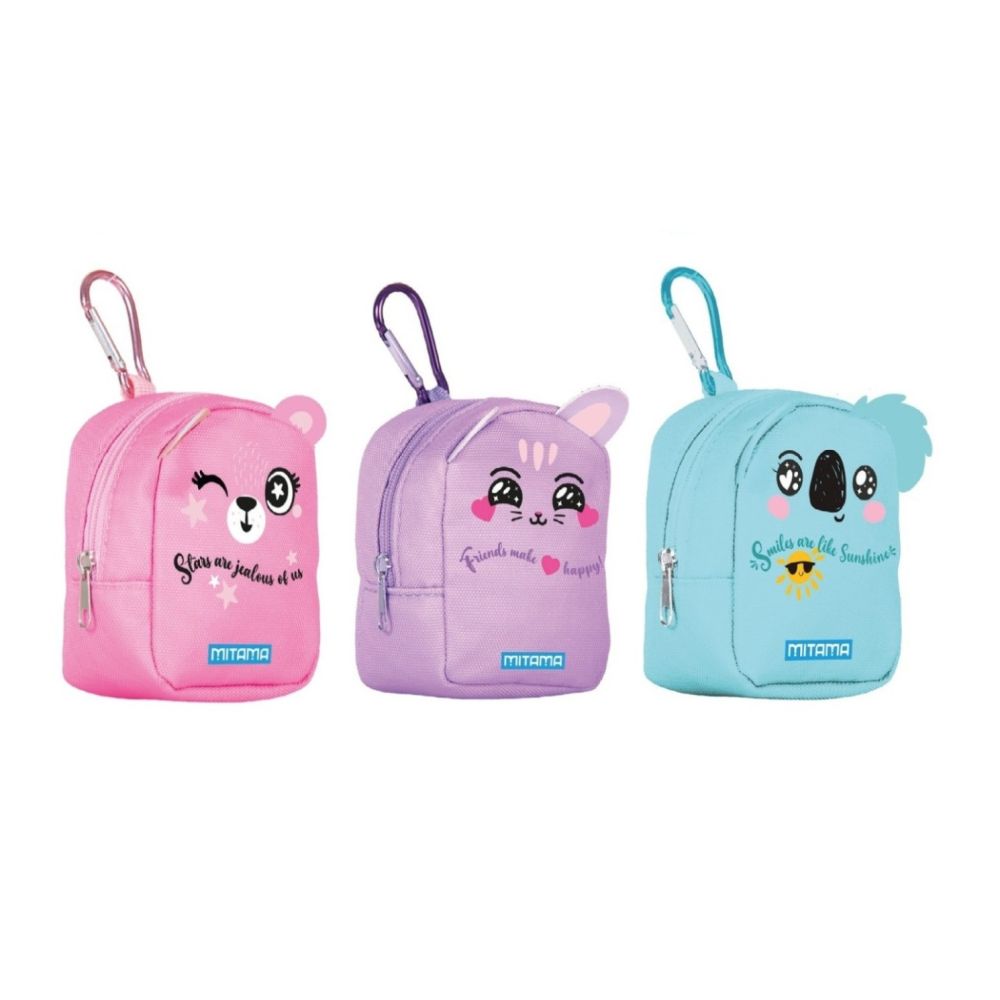 Ключодържател Mitama Animal Charm, с цип, 7х4х10 см, 3 дизайна, микс